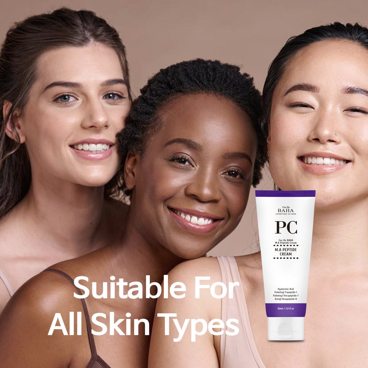 Peptide Complex Facial Cream with Matrixyl 3000 & Argireline - Anti-Aging & Wrinkles, Smooth-Looking & Revitalized Skin + Optimal Skin Health for Face + Alcohol Free 2 Fl OZ (60ml)