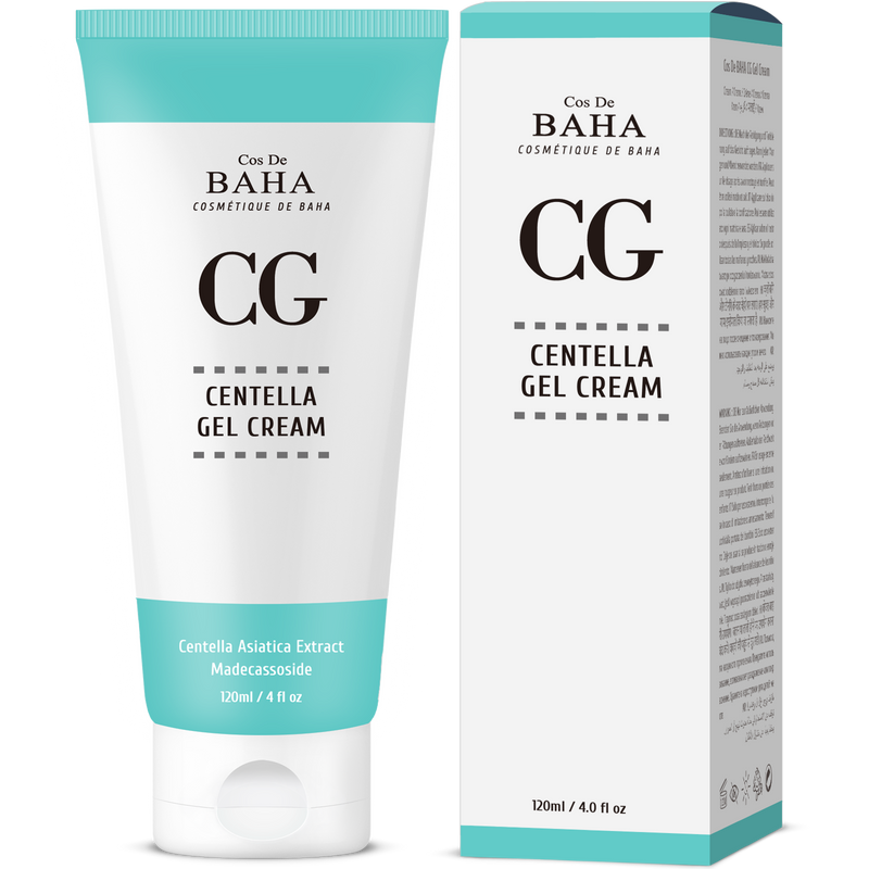 Cos De BAHA Centella Asiatica Soothing Calming Cream for Face/Neck - Cica Facial Gel Cream Lightweight Hydrate Boost Smooth, Daily Face Moisturizer, Silicone-Free, Fragrance-Free, Lotion, 4 Fl Oz