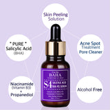 Salicylic Acid 4% Exfoliant Facial Serum with Niacinamide - BHA for Peel, Acne Spot Treatment + Redness Relief + Pore Minimizer + Pore Cleaner + Alcohol Free, 1oz (30ml)
