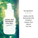 Alcohol Free Acne Treatment Intensive Facial Serum with Azelaic acid 5%, Niacinamide 10%, Salicylic Acid, Retinol, Tea Tree - Fast & Efficient Cystic Acne, Age-Defying Formula 1oz (30ml)
