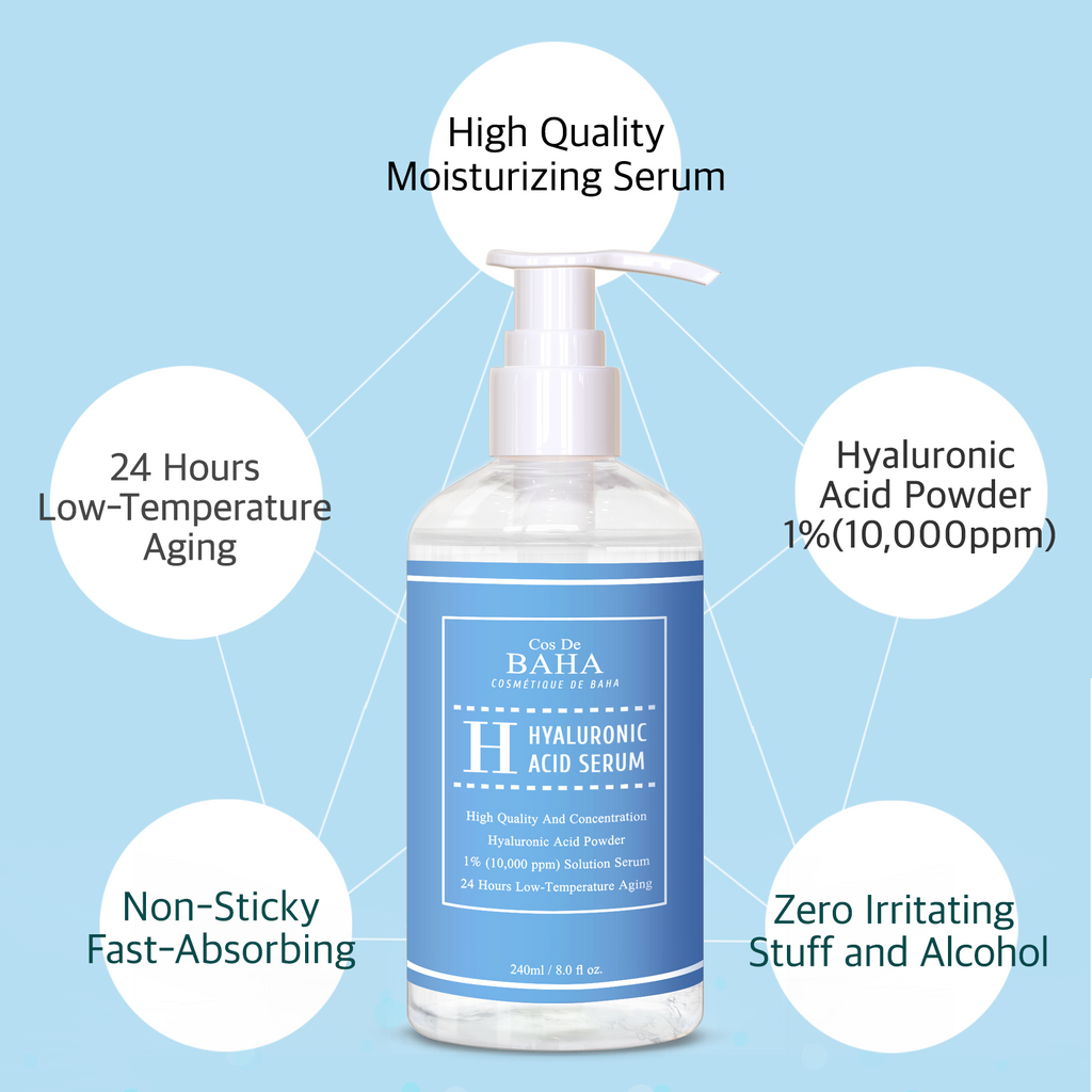 Pure Hyaluronic Acid 1% Powder Solution Serum 10000ppm - Intense Hydration + Visibly Plumped Skin