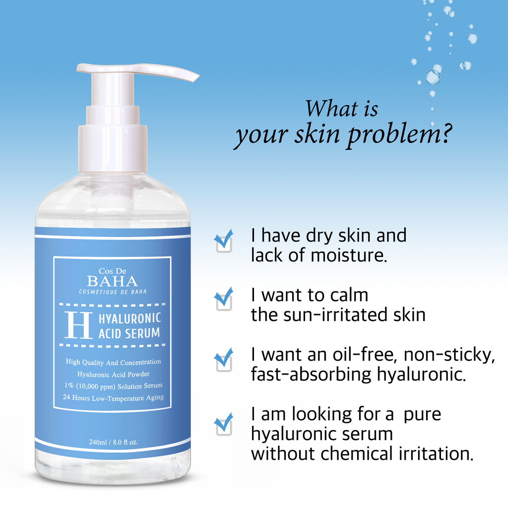 Pure Hyaluronic Acid 1% Powder Solution Serum 10000ppm - Intense Hydration + Visibly Plumped Skin