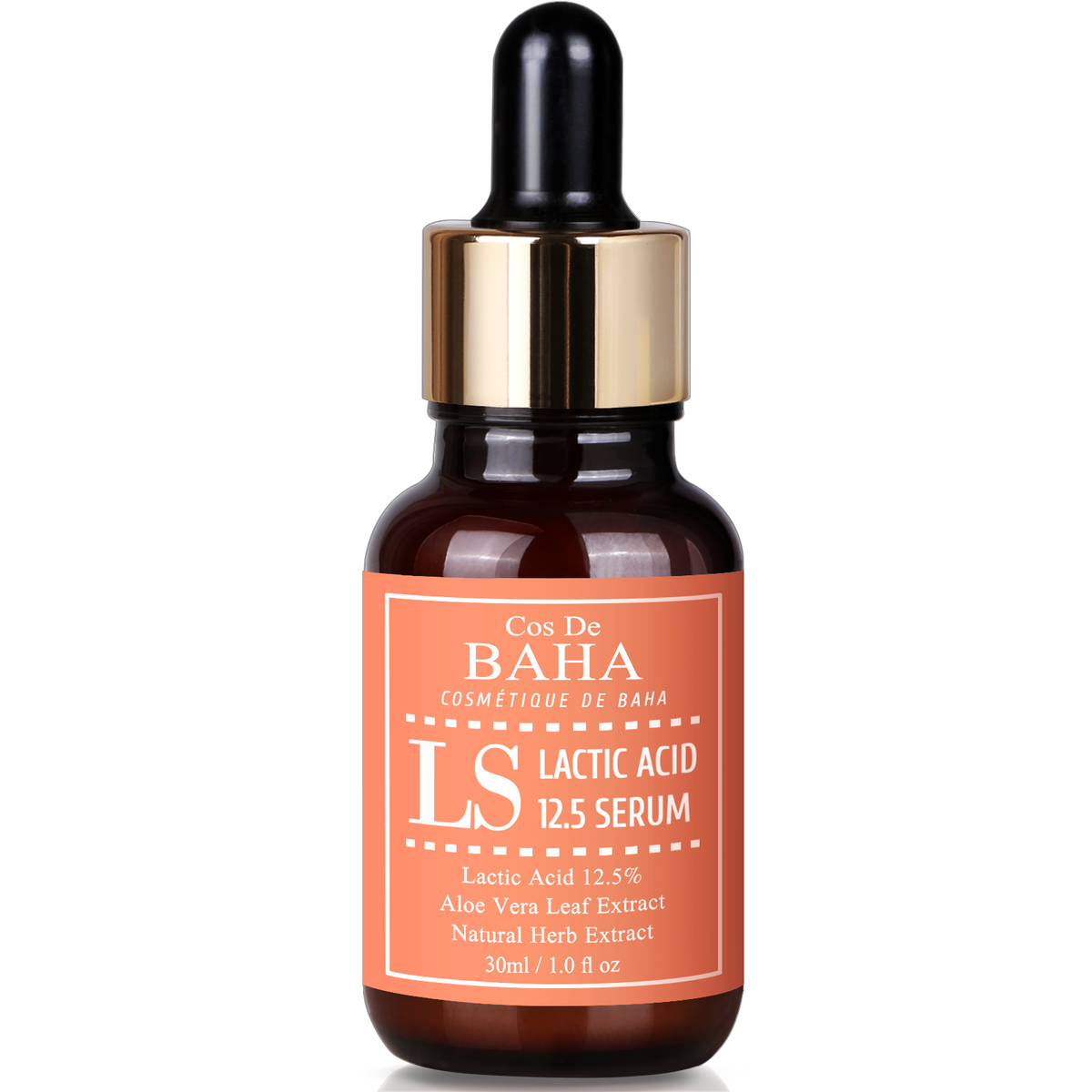 Lactic Acid 12.5% Face Peel Serum with HA - Mild Exfoliation for Healthier-Looking Skin, Daily Exfoliation Formulation, Breakout Marks, 1 Fl Oz (30ml)