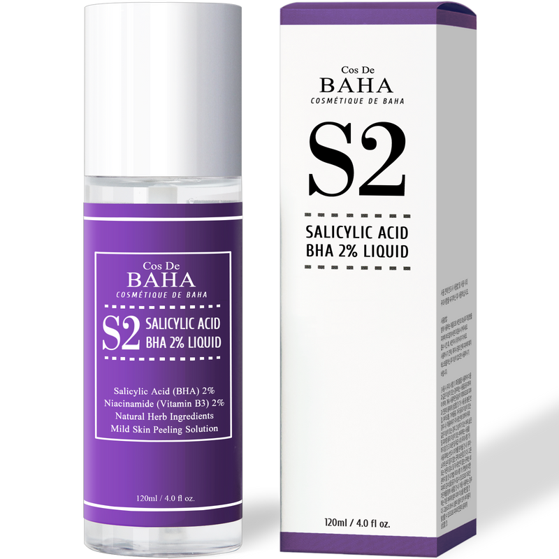 Salicylic Acid Exfoliant Facial Liquid with Niacinamide - BHA for Peel, Acne Spot Treatment + Redness Relief + Pore Minimizer + Pore Cleaner + Alcohol Free, 4oz (120ml)