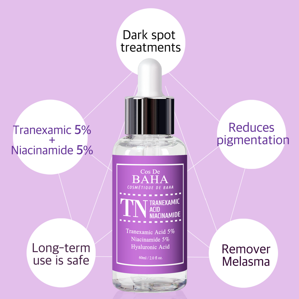 Tranexamic Acid 5% Serum with Niacinamide 5% for Face/Neck - Helps to Reduce the Look of Hyper-Pigmentation, Discoloration, Dark Spots, Remover Melasma, 2 Fl Oz