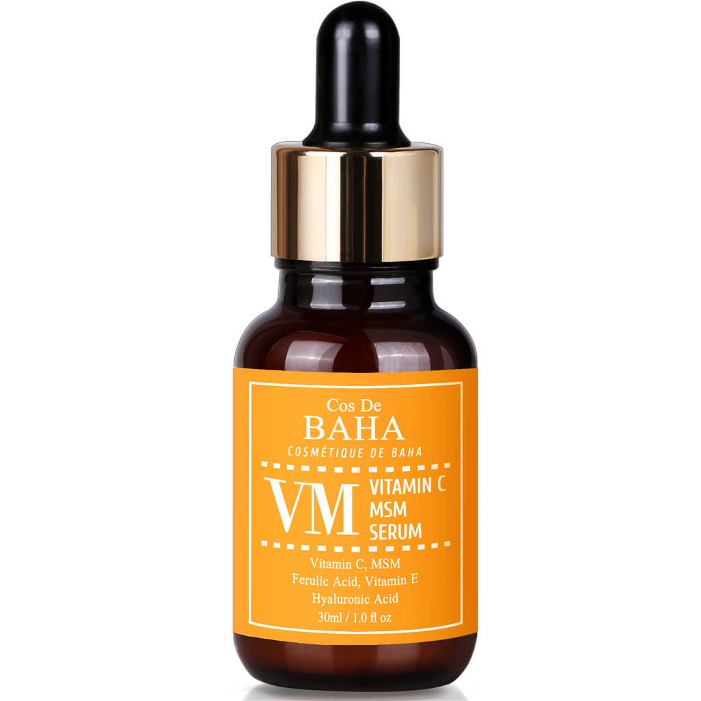 Vitamin C Facial Serum with MSM - for Fades Age Spots, Smoothing Fine Lines + Dark Spots, Pore Refining, Resurfacing, 1 Fl Oz (30ml)