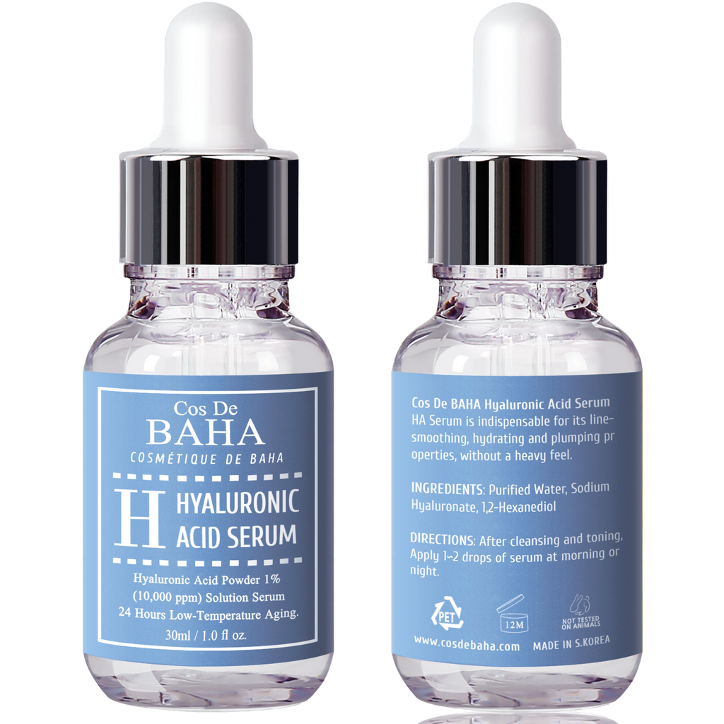 Pure Hyaluronic Acid 1% Powder Serum for Face 10,000ppm - Anti Aging + Fine Line + Intense Hydration + facial moisturizer + Visibly Plumped Skin 1Fl Oz (30ml/60ml)