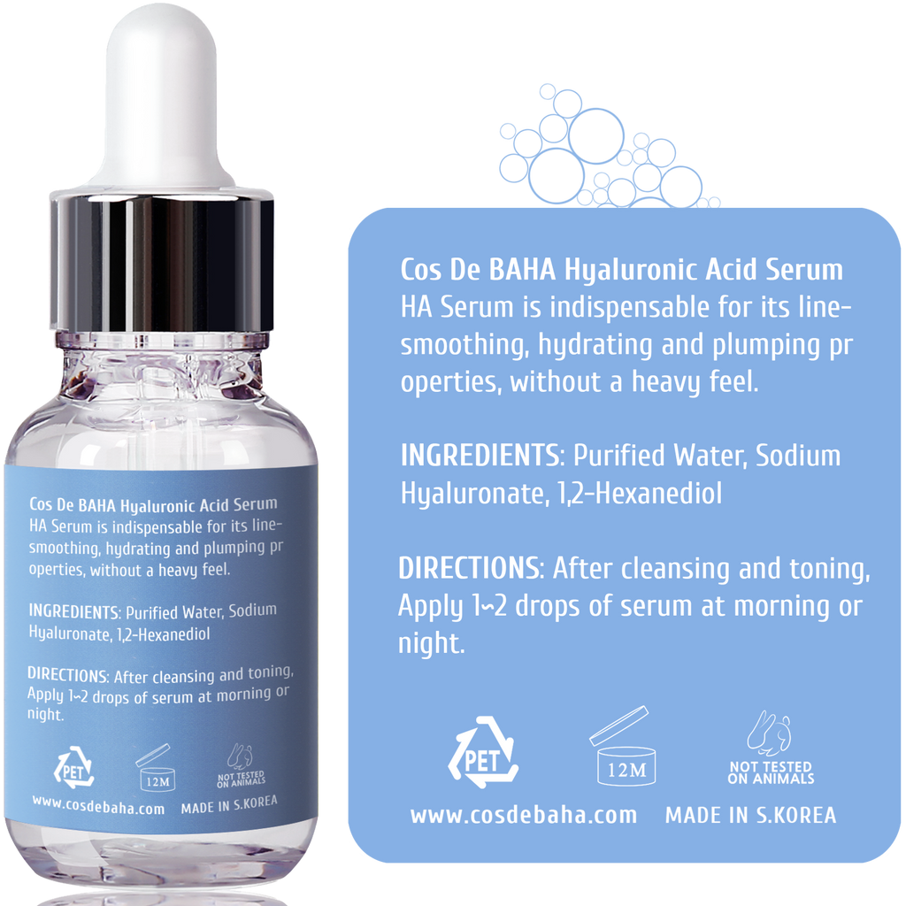 Pure Hyaluronic Acid 1% Powder Serum for Face 10,000ppm - Anti Aging + Fine Line + Intense Hydration + facial moisturizer + Visibly Plumped Skin 1Fl Oz (30ml/60ml)