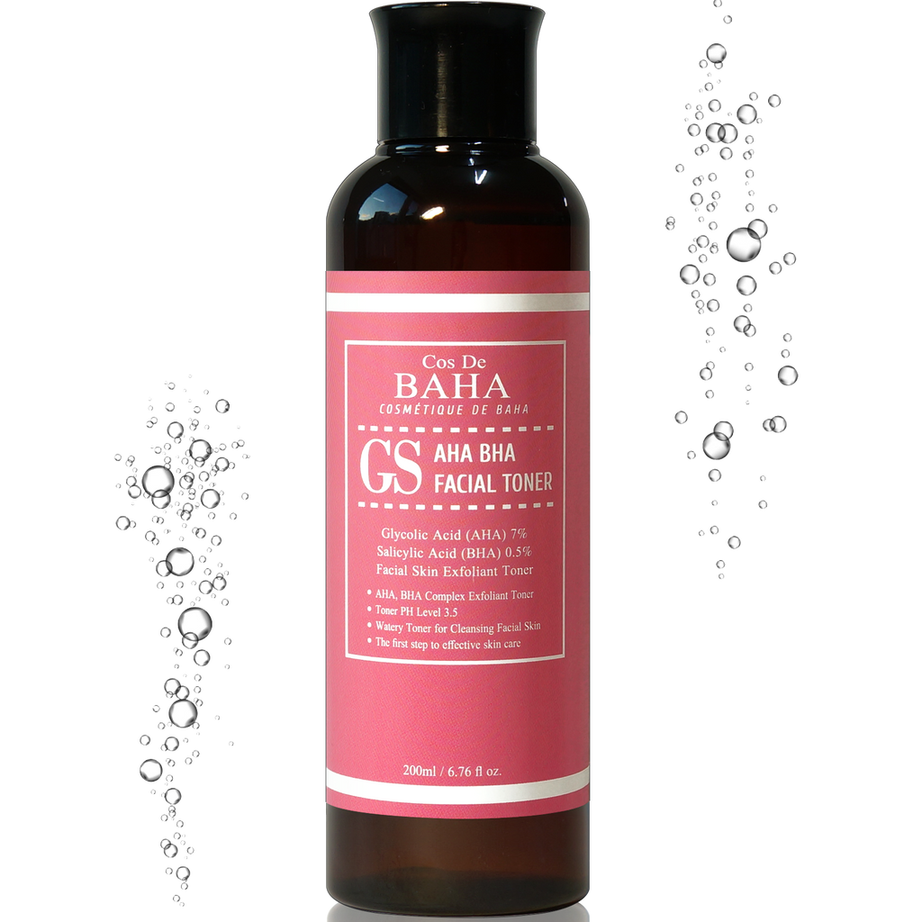 Clarifying Facial Toner with Glycolic Acid 7% AHA + Salicylic Acid 0.5% BHA - Acne Face Wash + Removing Dead Skin Cells + Fine Lines and Wrinkles + Korean Skin Care, 6.76oz (200ml)