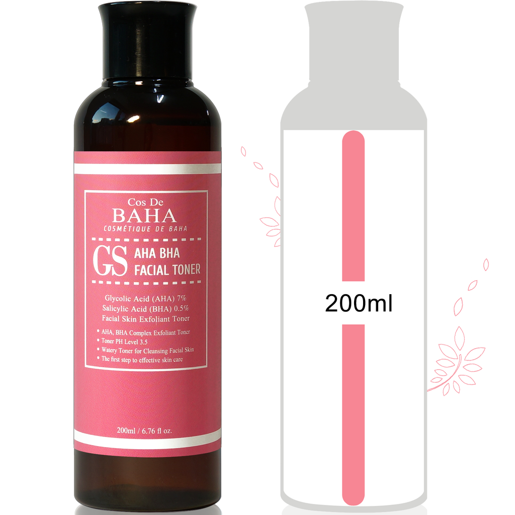 Clarifying Facial Toner with Glycolic Acid 7% AHA + Salicylic Acid 0.5% BHA - Acne Face Wash + Removing Dead Skin Cells + Fine Lines and Wrinkles + Korean Skin Care, 6.76oz (200ml)