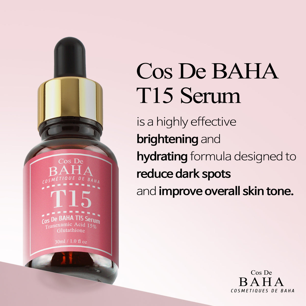 Tranexamic Acid 15% Serum for Face/Neck - Helps to Reduce the Look of Discoloration, Dark Spots, Uneven-Looking Tone, 1 Fl Oz