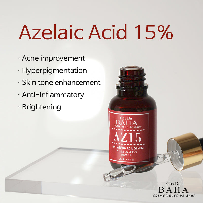 15% Azelaic Acid High-Strength Serum with MSM for Acne, Hyperpigmentation & Skin Clarity 30ml