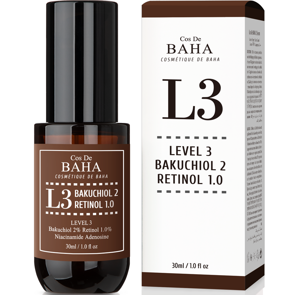Retinol 1%, Bakuchiol 2% Serum with Retinol for Face, Anti-Aging, Hyperpigmentation and Acne Flare-Ups, 1 Fl Oz (30ml)