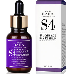 Salicylic Acid 4% Exfoliant Facial Serum with Niacinamide - BHA for Peel, Acne Spot Treatment + Redness Relief + Pore Minimizer + Pore Cleaner + Alcohol Free, 1oz (30ml)