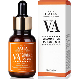 Vitamin C Facial Serum with L-Ascorbic Acid 15% + Vitamin B5 - Korean Skin Care for Fades Age Spots and Sun Damage + Dark Spots and Acne Scars, 1fl oz (30ml)