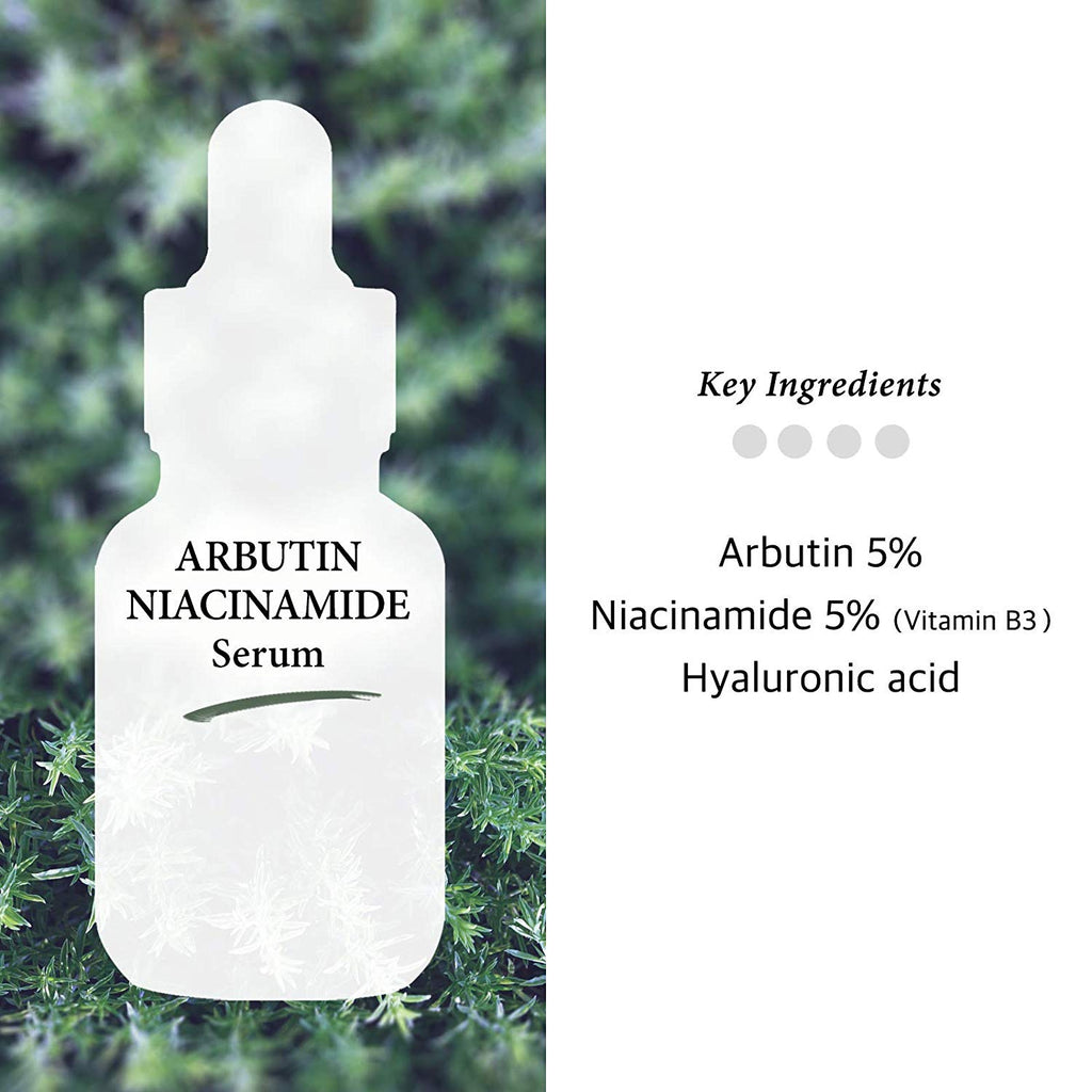 Arbutin 5% Serum for Face with Niacinamide 5% - Treating Pigmentations, Melasma, Dark Spot Corrector, Prevent Skin Discolouration, 1 Fl Oz (30ml)