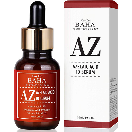 Azelaic Acid 10% Facial Serum with Niacinamide - Skin Care Product for Visible Redness + Blemish-Prone Skin + Uneven Tone + Pore Clarity, Alcohol Free, 1oz (30ml)