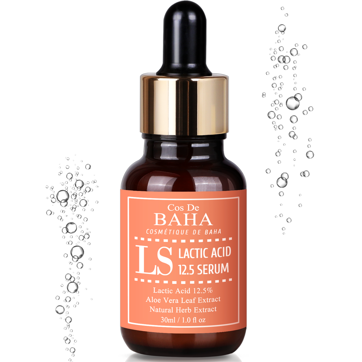 Lactic Acid 12.5% Face Peel Serum with HA - Mild Exfoliation for Healthier-Looking Skin, Daily Exfoliation Formulation, Breakout Marks, 1 Fl Oz (30ml)