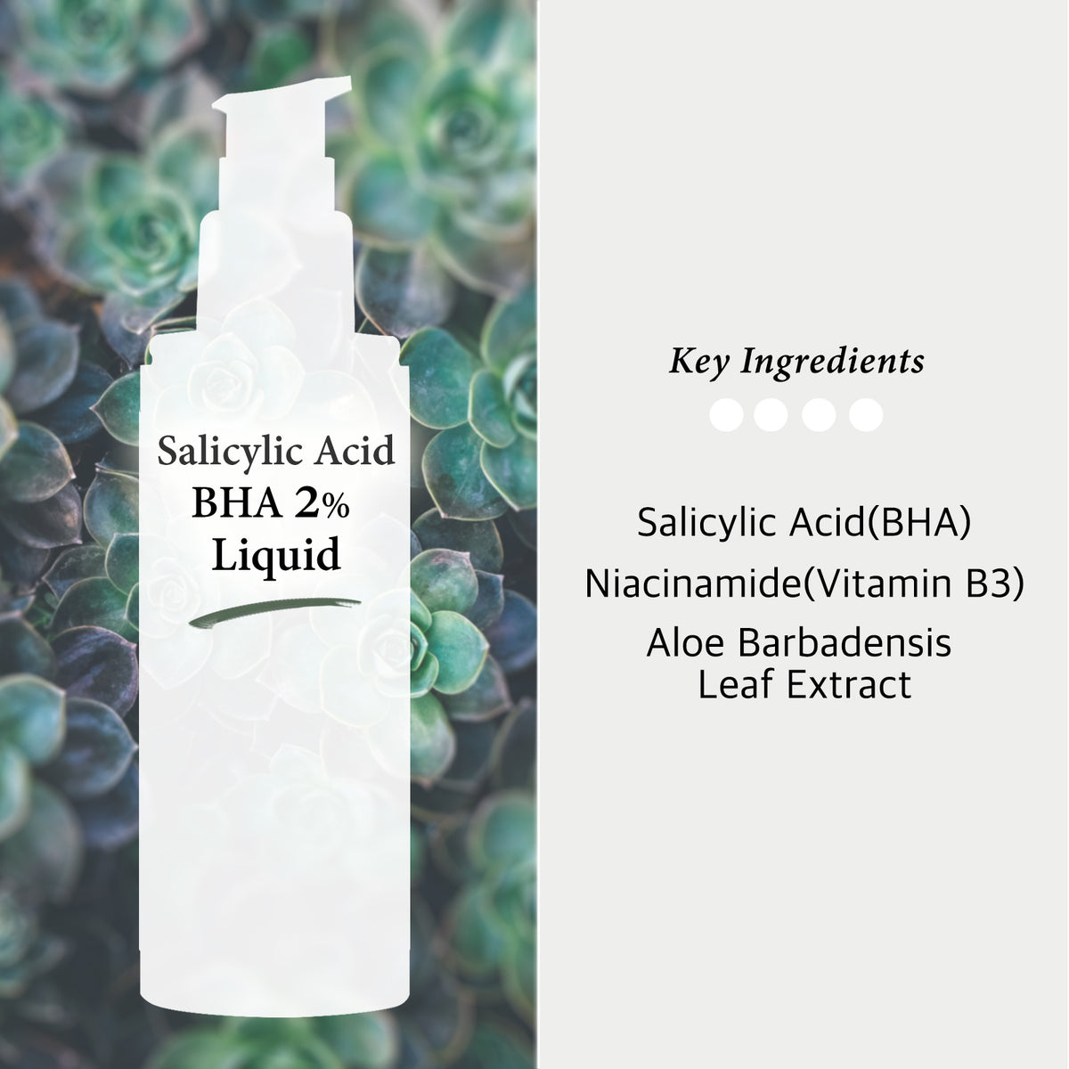 Salicylic Acid Exfoliant Facial Liquid with Niacinamide - BHA for Peel, Blemish-Prone Skin + Redness Calming + Pore Minimizer + Pore Cleaner + Alcohol Free, 4oz (120ml)