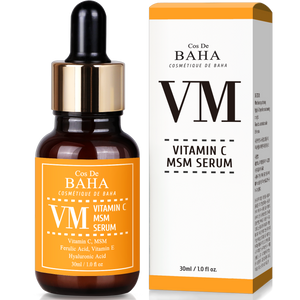 Vitamin C Facial Serum with MSM - for Fades Age Spots, Smoothing Fine Lines + Dark Spots, Pore Refining, Resurfacing, 1 Fl Oz (30ml)