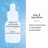 Pure Hyaluronic Acid 1% Powder Serum for Face 10,000ppm - Anti Aging + Fine Line + Intense Hydration + facial moisturizer + Visibly Plumped Skin 1Fl Oz (30ml/60ml)