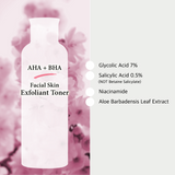 Clarifying Facial Toner with Glycolic Acid 7% AHA + Salicylic Acid 0.5% BHA - Acne Face Wash + Removing Dead Skin Cells + Fine Lines and Wrinkles + Korean Skin Care, 6.76oz (200ml)