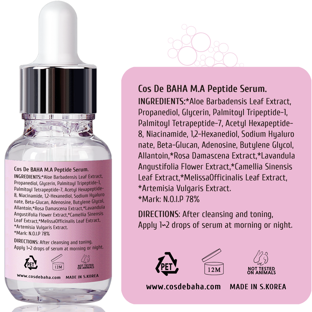 Peptide Complex Facial Serum with Matrixyl 3000 & Argireline - Anti Aging & Wrinkles - Heals and Repairs Skin + Instantly Ageless for Face + Gluten Free, 1oz (30ml)